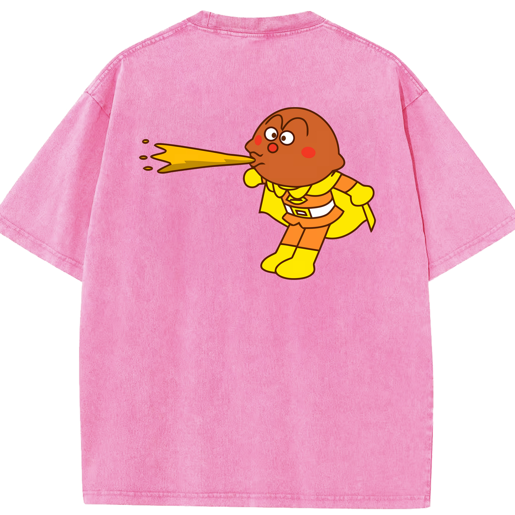 （画像用） アンパンマン Anpanman 綿100% ヴィンテージ風 半袖Tシャツ（背面プリント）